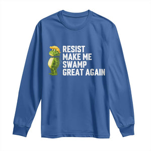 Resist Frog Long Sleeve Shirt Funny Polittical 2025 Meme TS14 Royal Blue Print Your Wear