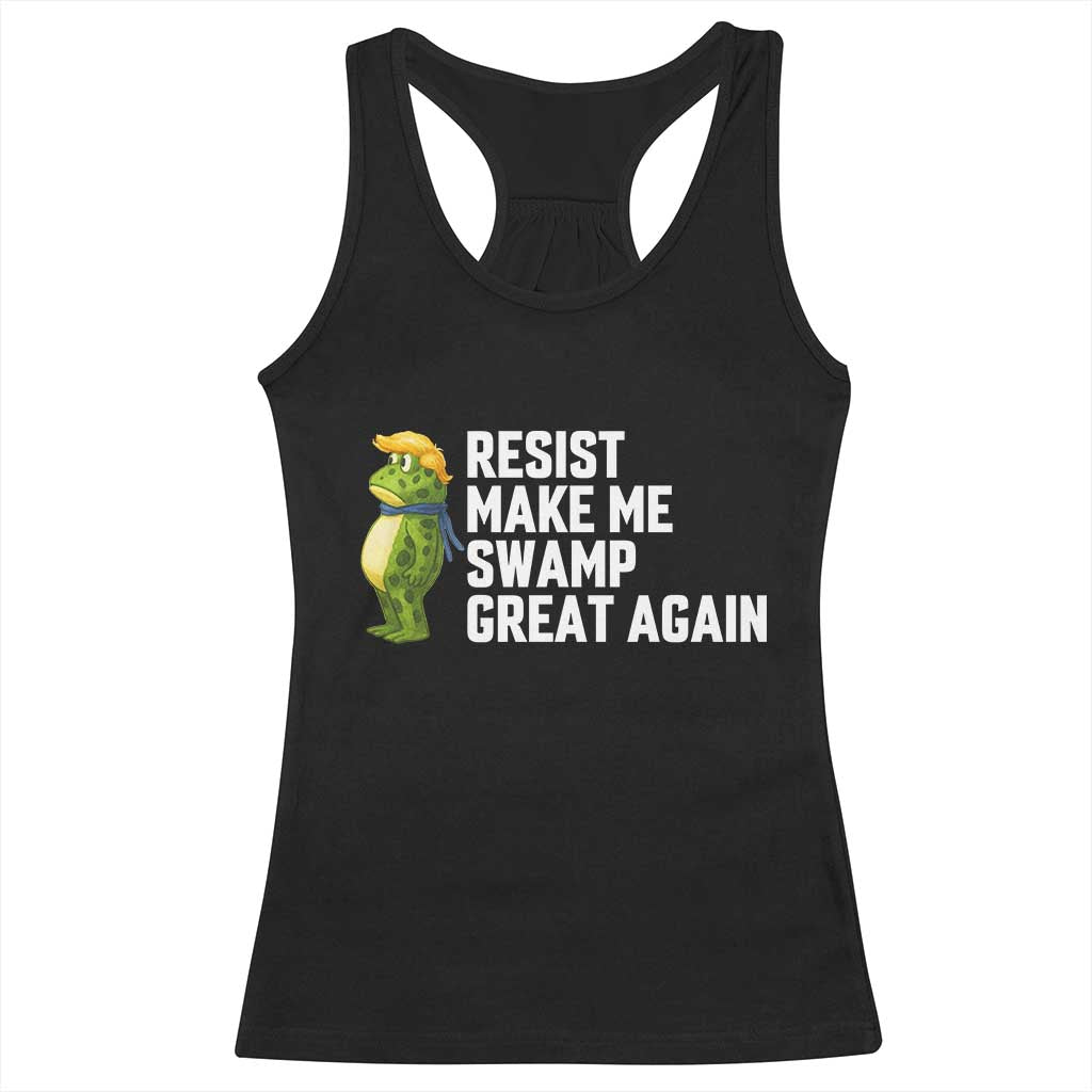 Resist Frog Racerback Tank Top Funny Polittical 2025 Meme - Print Your Wear