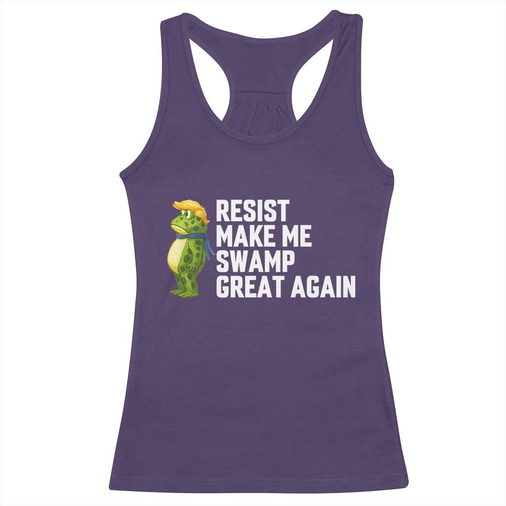 Resist Frog Racerback Tank Top Funny Polittical 2025 Meme TS14 Purple Print Your Wear