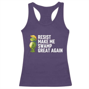 Resist Frog Racerback Tank Top Funny Polittical 2025 Meme TS14 Purple Print Your Wear