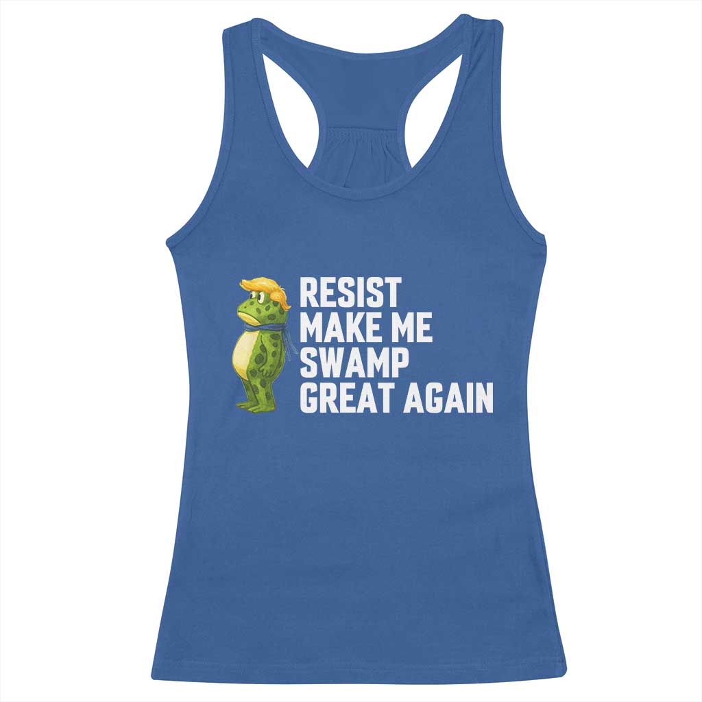 Resist Frog Racerback Tank Top Funny Polittical 2025 Meme TS14 Royal Blue Print Your Wear