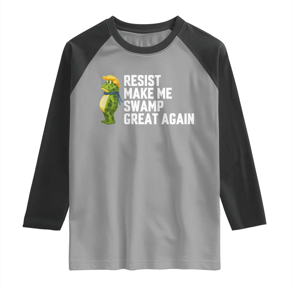 Resist Frog Raglan Shirt Funny Polittical 2025 Meme TS14 Sport Gray Black Print Your Wear