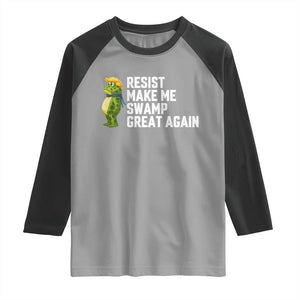 Resist Frog Raglan Shirt Funny Polittical 2025 Meme TS14 Sport Gray Black Print Your Wear