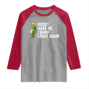 Resist Frog Raglan Shirt Funny Polittical 2025 Meme TS14 Sport Gray Red Print Your Wear