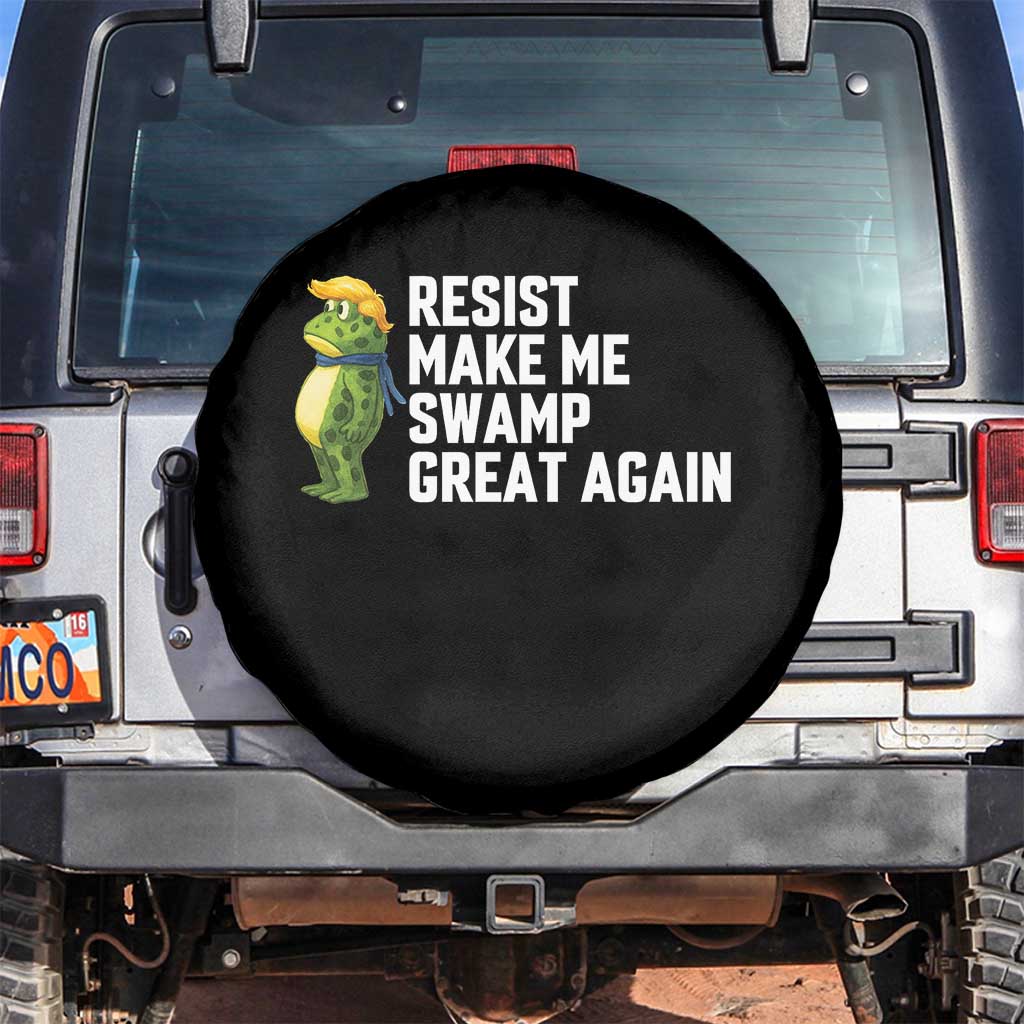 Resist Frog Spare Tire Cover Funny Polittical 2025 Meme TS14 No hole Black Print Your Wear