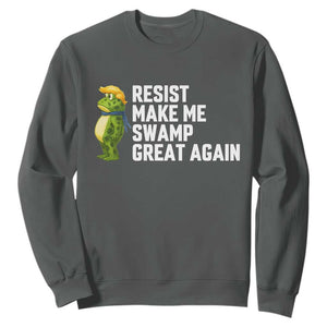 Resist Frog Sweatshirt Funny Polittical 2025 Meme TS14 Dark Heather Print Your Wear