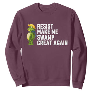 Resist Frog Sweatshirt Funny Polittical 2025 Meme TS14 Maroon Print Your Wear