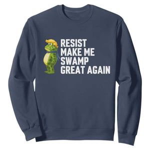 Resist Frog Sweatshirt Funny Polittical 2025 Meme TS14 Navy Print Your Wear