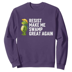 Resist Frog Sweatshirt Funny Polittical 2025 Meme TS14 Purple Print Your Wear
