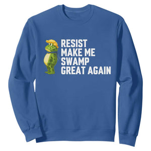 Resist Frog Sweatshirt Funny Polittical 2025 Meme TS14 Royal Blue Print Your Wear
