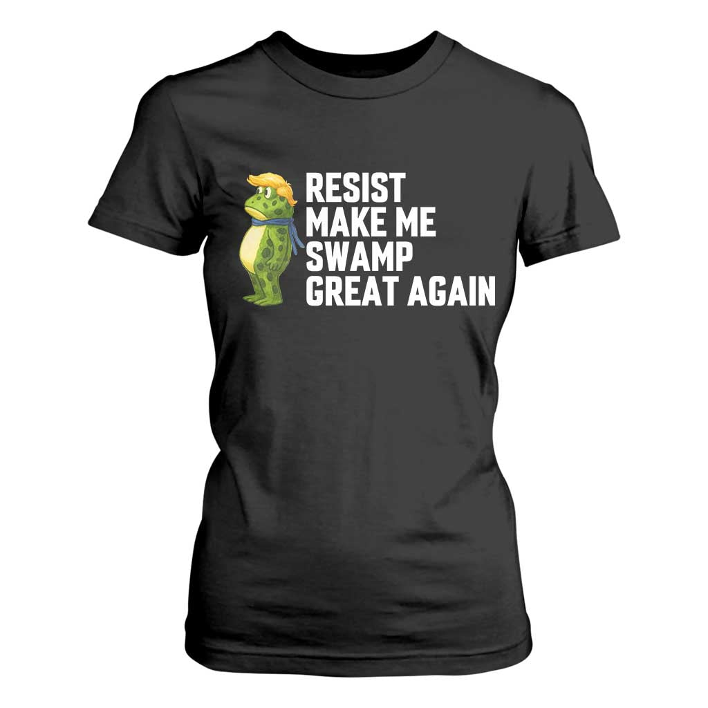 Resist Frog T Shirt For Women Funny Polittical 2025 Meme TS14 Black Print Your Wear