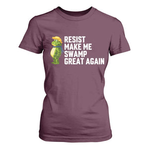 Resist Frog T Shirt For Women Funny Polittical 2025 Meme TS14 Maroon Print Your Wear