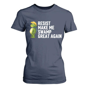 Resist Frog T Shirt For Women Funny Polittical 2025 Meme TS14 Navy Print Your Wear