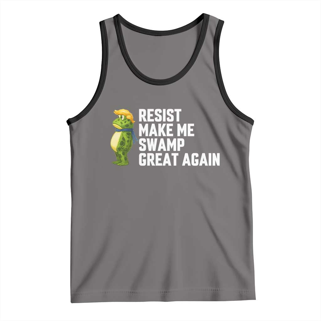 Resist Frog Tank Top Funny Polittical 2025 Meme TS14 Deep Heather Black Print Your Wear