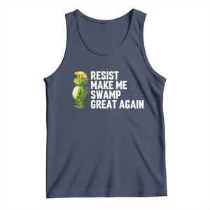 Resist Frog Tank Top Funny Polittical 2025 Meme TS14 Navy Print Your Wear