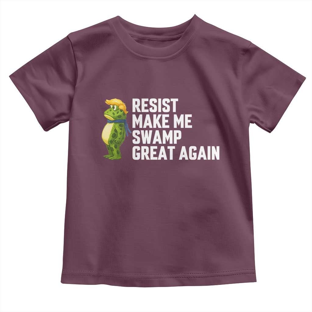 Resist Frog Toddler T Shirt Funny Polittical 2025 Meme TS14 Maroon Print Your Wear