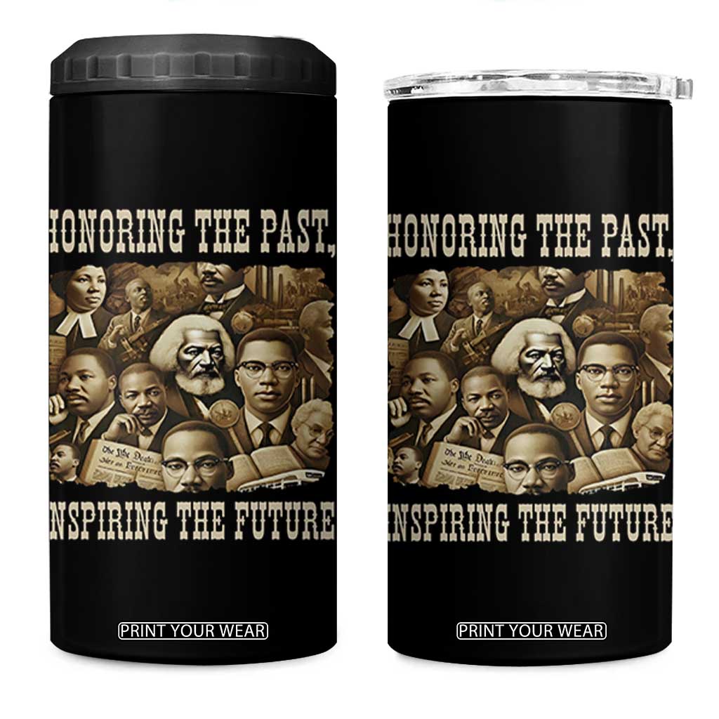 Honoring The Past Inspiring The Future 4 in 1 Can Cooler Tumbler Black History Month TS14 One Size: 16 oz Black Print Your Wear