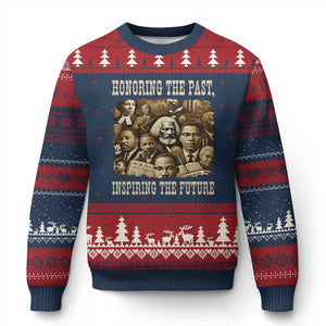Honoring The Past Inspiring The Future Ugly Christmas Sweater Black History Month TS14 Navy Red Print Your Wear