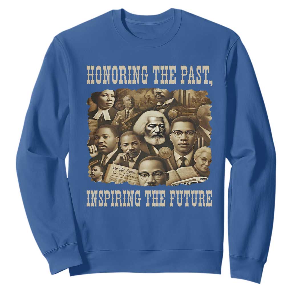 Honoring The Past Inspiring The Future Sweatshirt Black History Month TS14 Royal Blue Print Your Wear