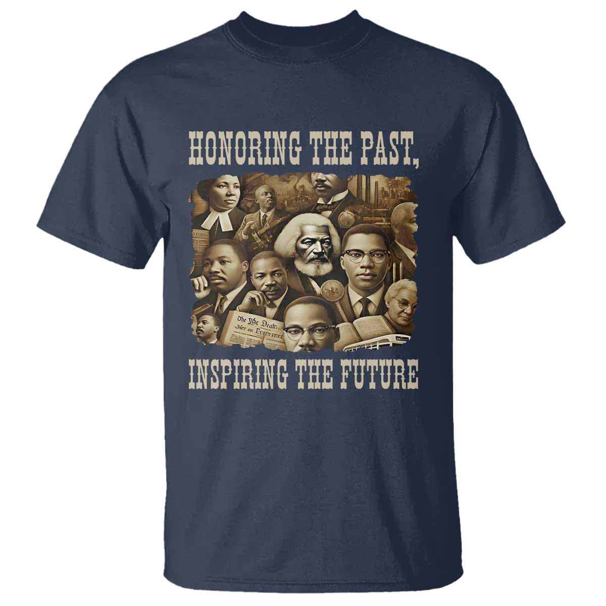 Honoring The Past Inspiring The Future T Shirt Black History Month TS14 Navy Print Your Wear