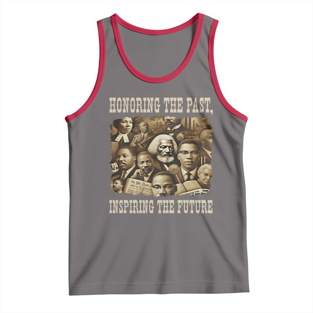 Honoring The Past Inspiring The Future Tank Top Black History Month TS14 Deep Heather Red Print Your Wear