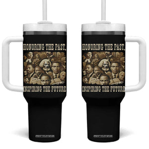 Honoring The Past Inspiring The Future Tumbler With Handle Black History Month TS14 One Size: 40 oz Black Print Your Wear
