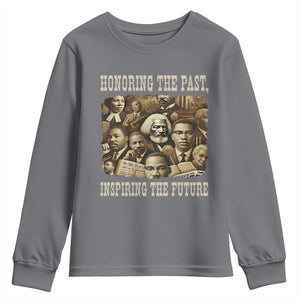 Honoring The Past Inspiring The Future Youth Sweatshirt Black History Month TS14 Charcoal Print Your Wear