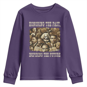 Honoring The Past Inspiring The Future Youth Sweatshirt Black History Month TS14 Purple Print Your Wear