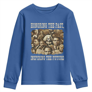Honoring The Past Inspiring The Future Youth Sweatshirt Black History Month TS14 Royal Blue Print Your Wear