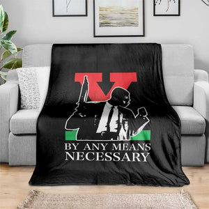 Malcolm X Throw Blanket By Any Means Necessary TS14 Print Your Wear