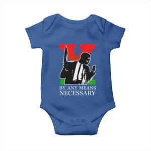 Malcolm X Baby Onesie By Any Means Necessary TS14 Royal Blue Print Your Wear