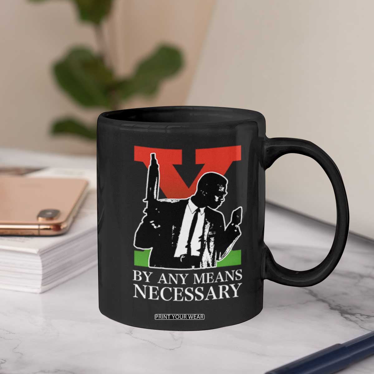 Malcolm X Coffee Mug By Any Means Necessary TS14 Print Your Wear