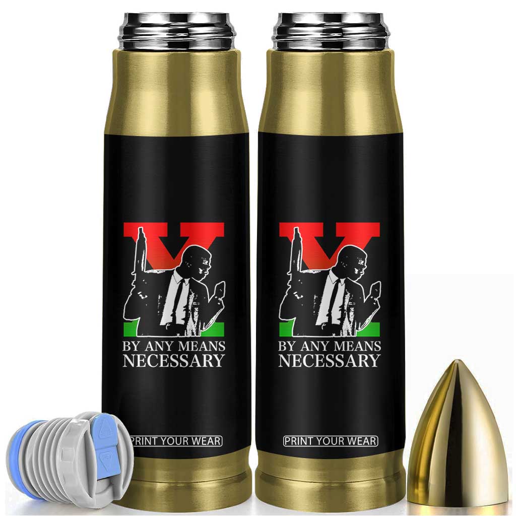 Malcolm X Bullet Tumbler By Any Means Necessary TS14 Black Print Your Wear