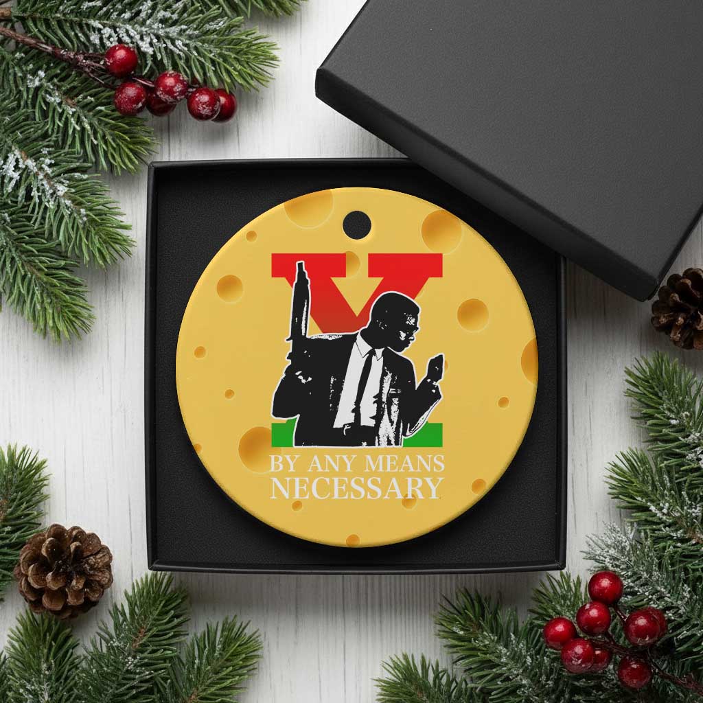 Malcolm X Ceramic Ornament By Any Means Necessary TS14 1pc Yellow Cheese Print Your Wear
