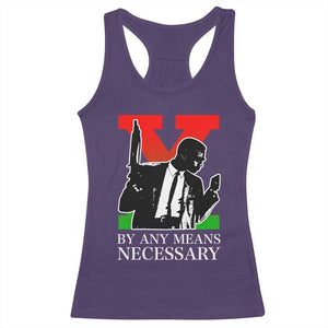 Malcolm X Racerback Tank Top By Any Means Necessary TS14 Purple Print Your Wear