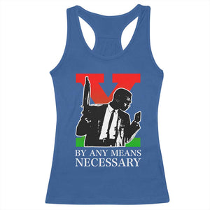 Malcolm X Racerback Tank Top By Any Means Necessary TS14 Royal Blue Print Your Wear