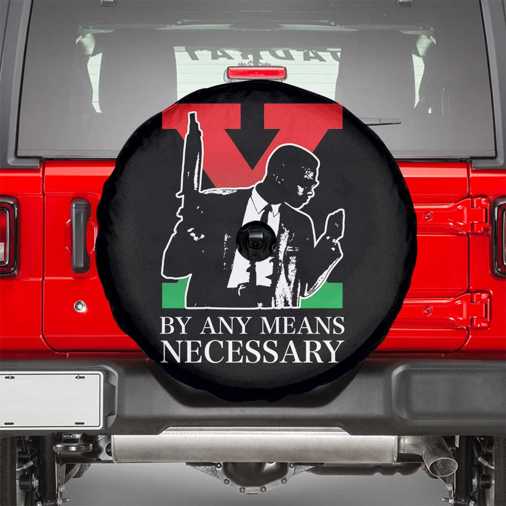 Malcolm X Spare Tire Cover By Any Means Necessary TS14 Black Print Your Wear