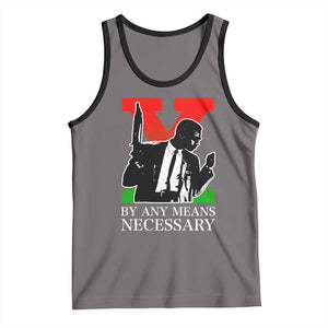 Malcolm X Tank Top By Any Means Necessary TS14 Deep Heather Black Print Your Wear