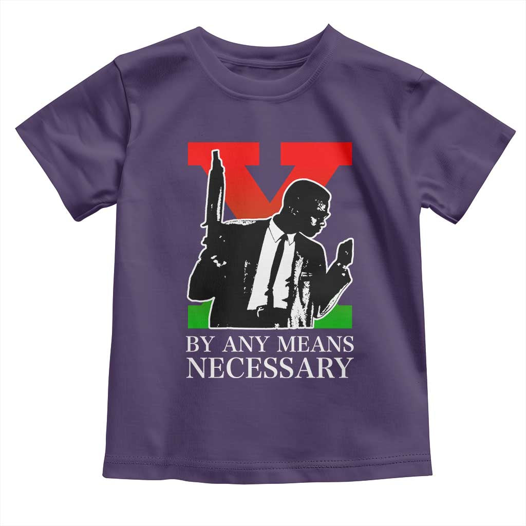 Malcolm X Toddler T Shirt By Any Means Necessary TS14 Purple Print Your Wear