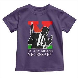 Malcolm X Toddler T Shirt By Any Means Necessary TS14 Purple Print Your Wear