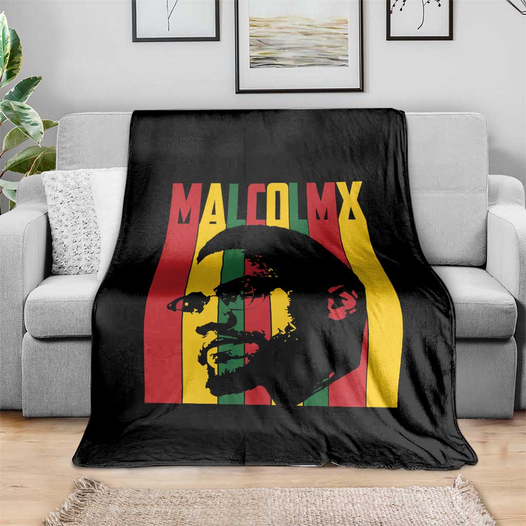 Malcolm X Throw Blanket Pan African Flag Black History TS14 Print Your Wear