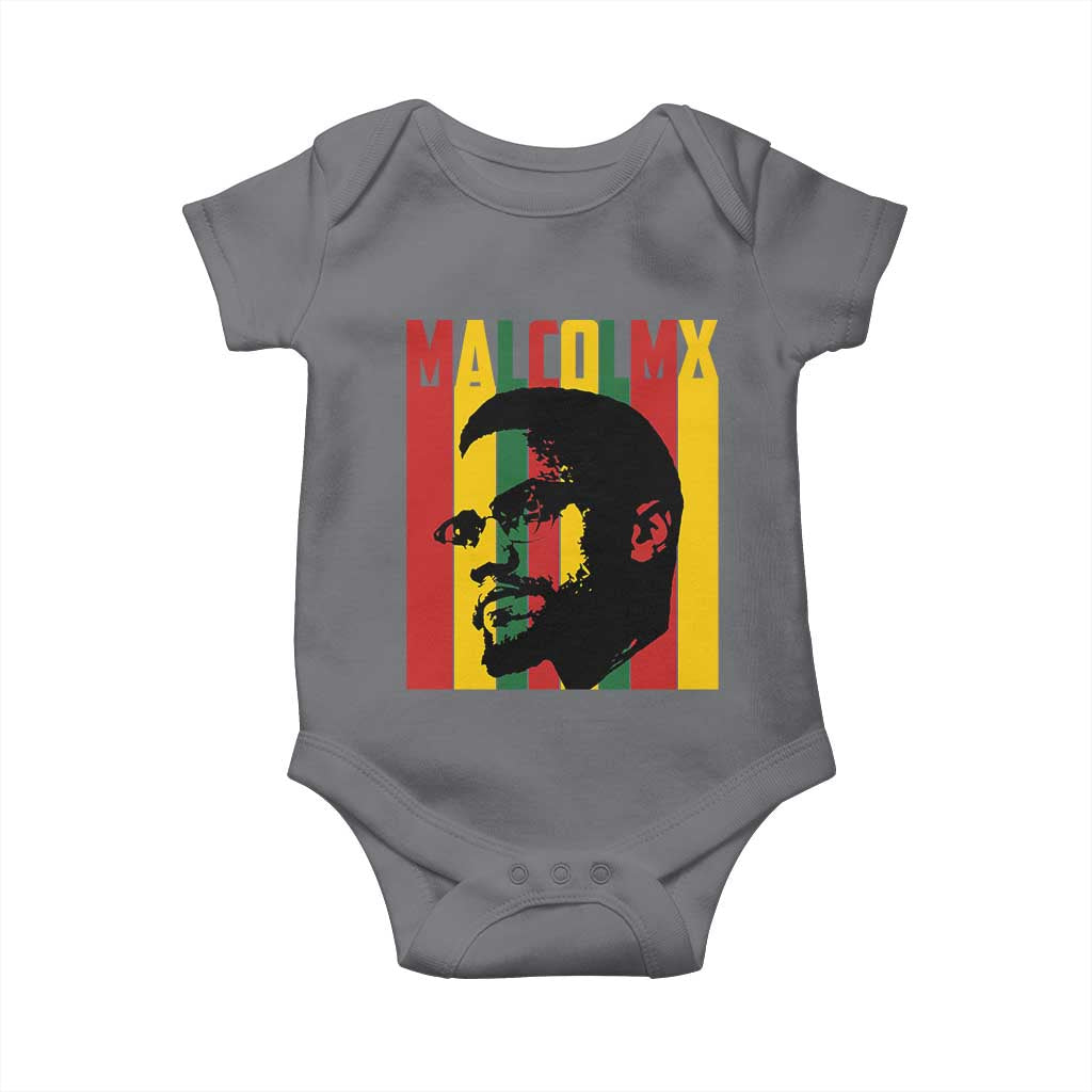 Malcolm X Baby Onesie Pan African Flag Black History TS14 Charcoal Print Your Wear