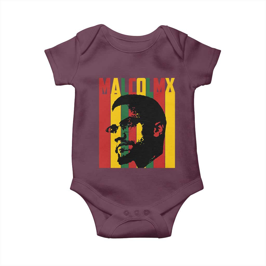 Malcolm X Baby Onesie Pan African Flag Black History TS14 Maroon Print Your Wear
