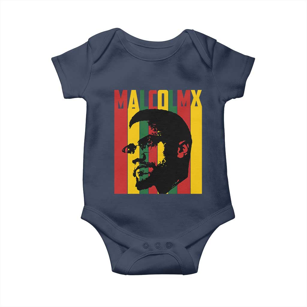 Malcolm X Baby Onesie Pan African Flag Black History TS14 Navy Print Your Wear