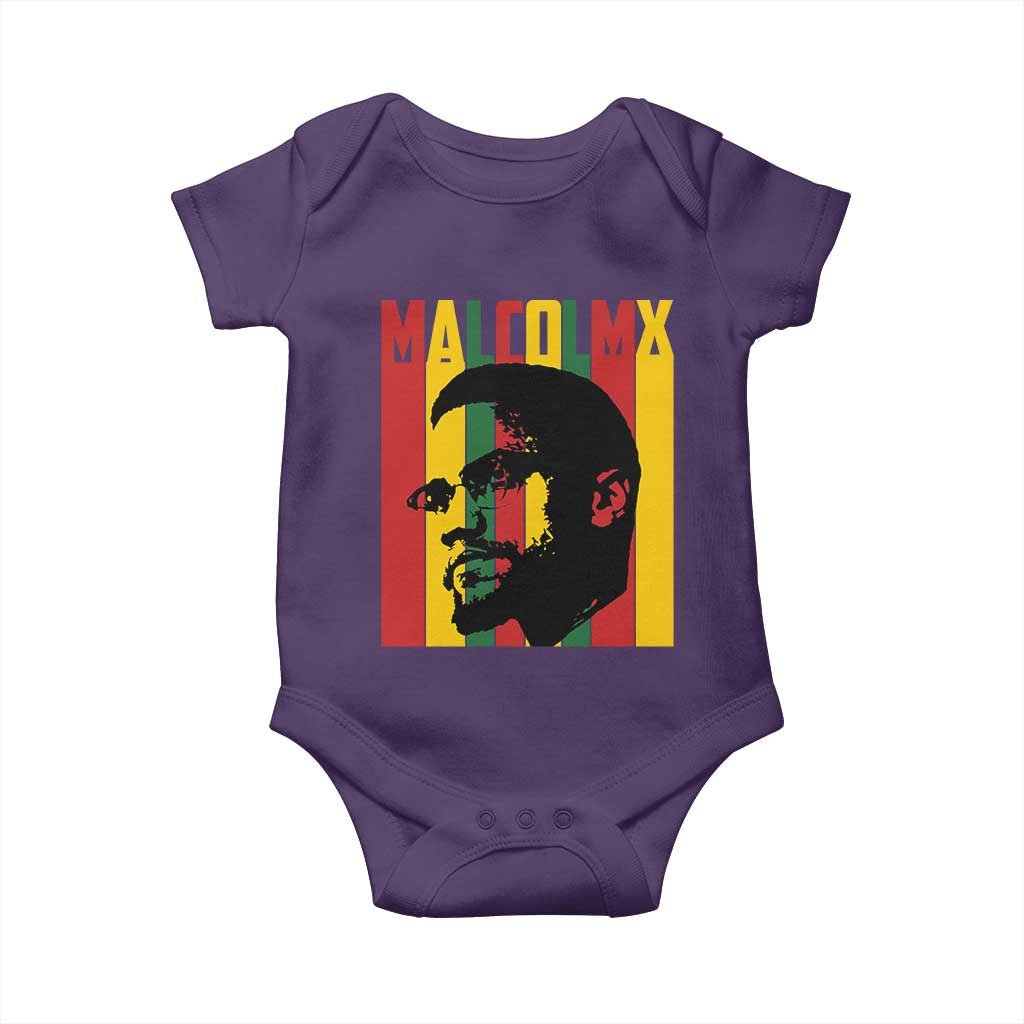 Malcolm X Baby Onesie Pan African Flag Black History TS14 Purple Print Your Wear
