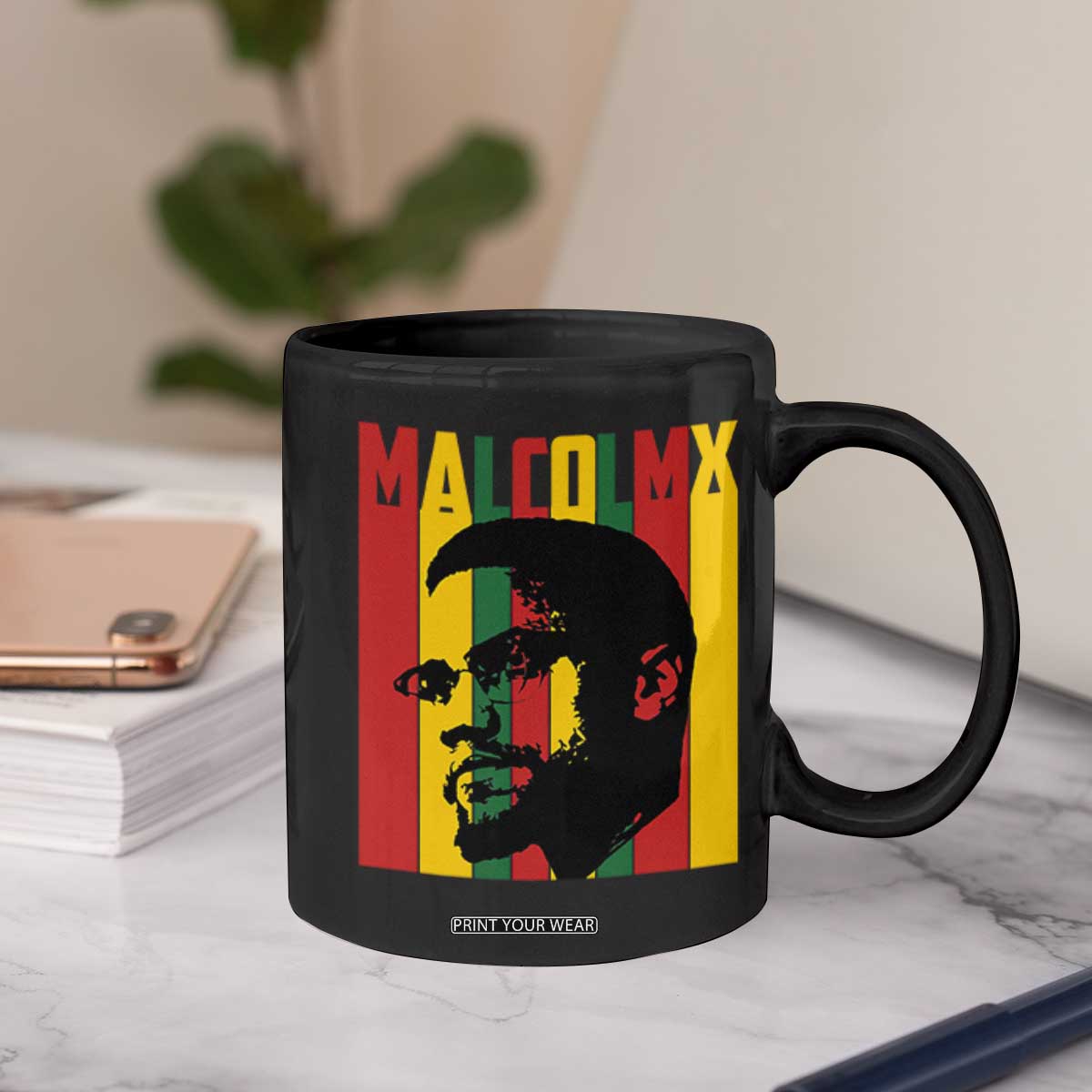 Malcolm X Coffee Mug Pan African Flag Black History TS14 Print Your Wear