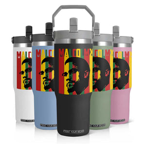 Malcolm X Flip Straw Tumbler Pan African Flag Black History TS14 Print Your Wear