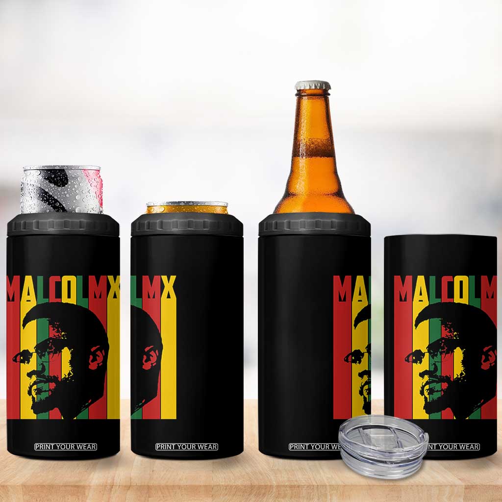 Malcolm X 4 in 1 Can Cooler Tumbler Pan African Flag Black History TS14 Print Your Wear