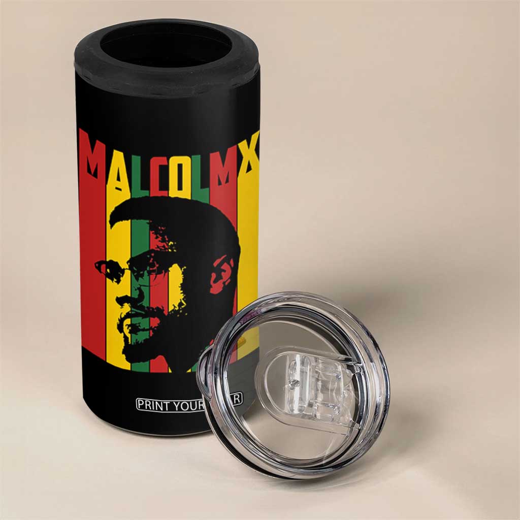 Malcolm X 4 in 1 Can Cooler Tumbler Pan African Flag Black History TS14 Print Your Wear
