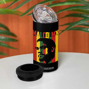 Malcolm X 4 in 1 Can Cooler Tumbler Pan African Flag Black History TS14 Print Your Wear
